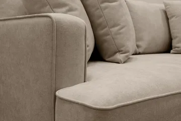 Rossita 4-seters Høyrevendt L-formet Dyp Sjeselongsofa i Stoff - Brun - Møbler - Sofaer - Sofaer med sjeselong - 4 seters sofa med divan