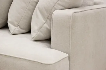 Rossita 4-seters Høyrevendt L-formet Dyp Sjeselongsofa med Hel Pute i Stoff - Beige - Møbler - Sofaer - Sofaer med sjeselong - 4 seters sofa med divan