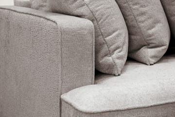 Rossita 4-seters Høyrevendt L-formet Dyp Sjeselongsofa med Hel Pute i Chenille - Grå / Brun - Møbler - Sofaer - Sofaer med sjeselong - 4 seters sofa med divan