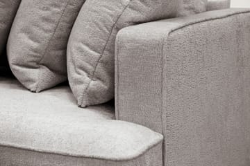Rossita 4-seters Høyrevendt L-formet Dyp Sjeselongsofa med Hel Pute i Chenille - Grå / Brun - Møbler - Sofaer - Sofaer med sjeselong - 4 seters sofa med divan
