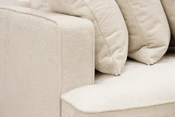 Rossita 4-seters Høyrevendt L-formet Dyp Sjeselongsofa med Hel Pute i Chenille - Beige - Møbler - Sofaer - Sofaer med sjeselong - 4 seters sofa med divan