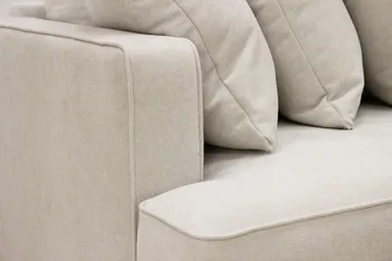 Rossita 4-seters Høyrevendt L-formet Dyp Sjeselongsofa med Hel Pute i Stoff - Beige - Møbler - Sofaer - Sofaer med sjeselong - 4 seters sofa med divan