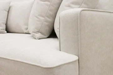Rossita 4-seters venstrevendt, L-formet dyp sjeselongsofa i stoff - Beige - Møbler - Sofaer - Sofaer med sjeselong - 4 seters sofa med divan