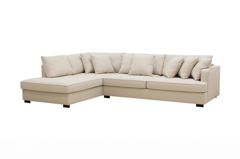 Rossita 4-seters Venstrevendt L-formet Dyp Sjeselongsofa i Bouclé - Lys Beige - Møbler - Sofaer - Sofaer med sjeselong - 4 seters sofa med divan