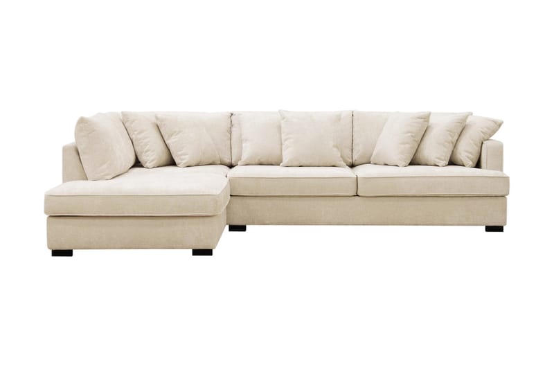 Rossita 4-seters Venstrevendt L-formet Dyp Sjeselongsofa i Chenille - Beige - Møbler - Sofaer - Sofaer med sjeselong - 4 seters sofa med divan