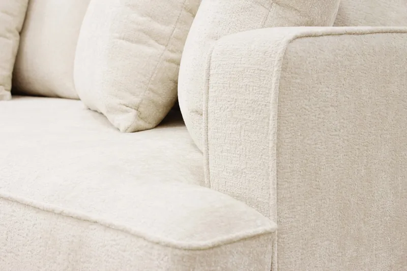 Rossita 4-seters Venstrevendt L-formet Dyp Sjeselongsofa i Chenille - Beige - Møbler - Sofaer - Sofaer med sjeselong - 4 seters sofa med divan