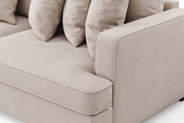 Rossita 4-seters Venstrevendt L-formet Dyp Sjeselongsofa i Fløyel - Beige - Møbler - Sofaer - Sofaer med sjeselong - 4 seters sofa med divan
