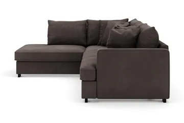 Rossita 4-seters Venstrevendt L-formet Dyp Sjeselongsofa i Kordfløyel - Mørkegrå - Møbler - Sofaer - Sofaer med sjeselong - 4 seters sofa med divan