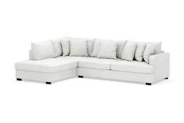 Rossita 4-seters Venstrevendt L-formet Dyp Sjeselongsofa i Kordfløyel - Offwhite - Møbler - Sofaer - Sofaer med sjeselong - 4 seters sofa med divan