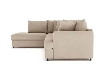Rossita 4-seters Venstrevendt L-formet Dyp Sjeselongsofa i Stoff - Beige - Møbler - Sofaer - Sofaer med sjeselong - 4 seters sofa med divan