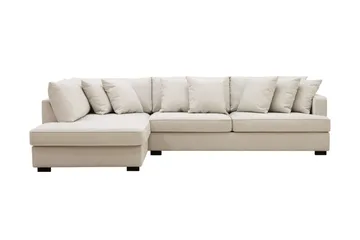 Rossita 4-seters Venstrevendt L-formet Dyp Sjeselongsofa i Stoff - Beige - Møbler - Sofaer - Sofaer med sjeselong - 4 seters sofa med divan