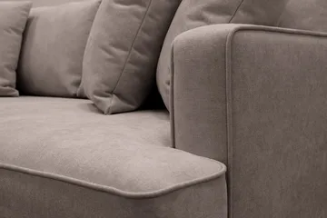 Rossita 4-seters Venstrevendt L-formet Dyp Sjeselongsofa i Stoff - Brun - Møbler - Sofaer - Sofaer med sjeselong - 4 seters sofa med divan