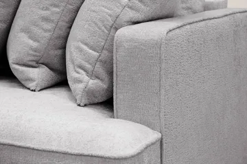 Rossita 4-seters Venstrevendt L-formet Dyp Sjeselongsofa med Hel Pute i Chenille - Grå - Møbler - Sofaer - Sofaer med sjeselong - 4 seters sofa med divan