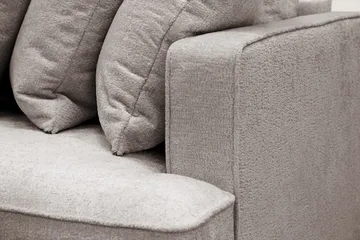 Rossita 4-seters Venstrevendt L-formet Dyp Sjeselongsofa med Hel Pute i Chenille - Grå / Brun - Møbler - Sofaer - Sofaer med sjeselong - 4 seters sofa med divan