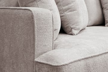 Rossita 4-seters Venstrevendt L-formet Dyp Sjeselongsofa med Hel Pute i Chenille - Grå / Brun - Møbler - Sofaer - Sofaer med sjeselong - 4 seters sofa med divan