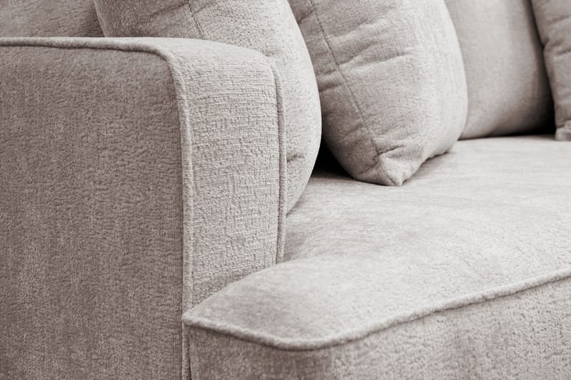 Rossita 4-seters Venstrevendt L-formet Dyp Sjeselongsofa med Hel Pute i Chenille - Grå / Brun - Møbler - Sofaer - Sofaer med sjeselong - 4 seters sofa med divan