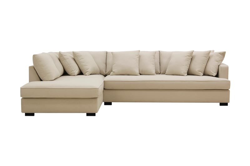 Rossita 4-seters Venstrevendt L-formet Dyp Sjeselongsofa med Hel Pute i Bouclé - Beige - Møbler - Sofaer - Sofaer med sjeselong - 4 seters sofa med divan