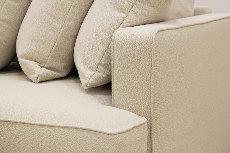 Rossita 4-seters Venstrevendt L-formet Dyp Sjeselongsofa med Hel Pute i Bouclé - Beige - Møbler - Sofaer - Sofaer med sjeselong - 4 seters sofa med divan