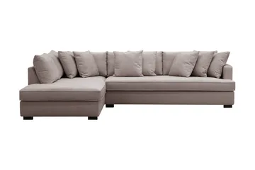 Rossita 4-seters Venstrevendt L-formet Dyp Sjeselongsofa med Hel Pute i Chenille