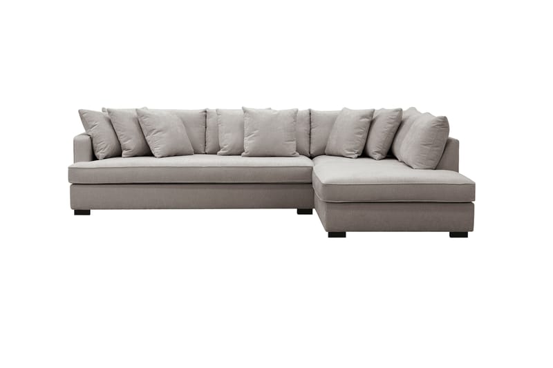 Rossita 4-seters Venstrevendt L-formet Dyp Sjeselongsofa med Hel Pute i Chenille - Grå / Brun - Møbler - Sofaer - Sofaer med sjeselong - 4 seters sofa med divan
