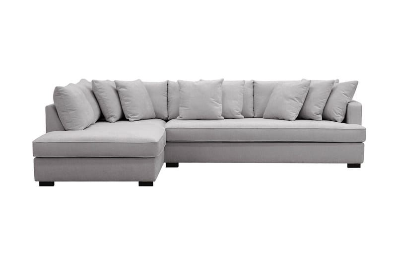 Rossita 4-seters Venstrevendt L-formet Dyp Sjeselongsofa med Hel Pute i Chenille - Grå - Møbler - Sofaer - Sofaer med sjeselong - 4 seters sofa med divan