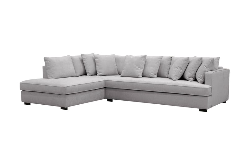 Rossita 4-seters Venstrevendt L-formet Dyp Sjeselongsofa med Hel Pute i Chenille - Grå - Møbler - Sofaer - Sofaer med sjeselong - 4 seters sofa med divan
