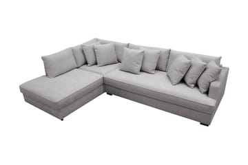 Rossita 4-seters Venstrevendt L-formet Dyp Sjeselongsofa med Hel Pute i Chenille - Grå - Møbler - Sofaer - Sofaer med sjeselong - 4 seters sofa med divan