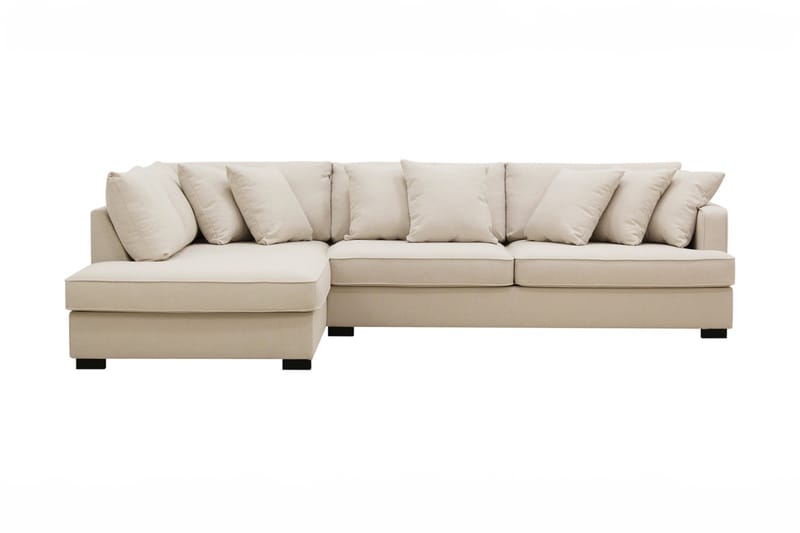 Rossita Dybde 4-seter L Sofa med Sjeselong Venstre - Lys Beige - Møbler - Sofaer - Sofaer med sjeselong - 4 seters sofa med divan