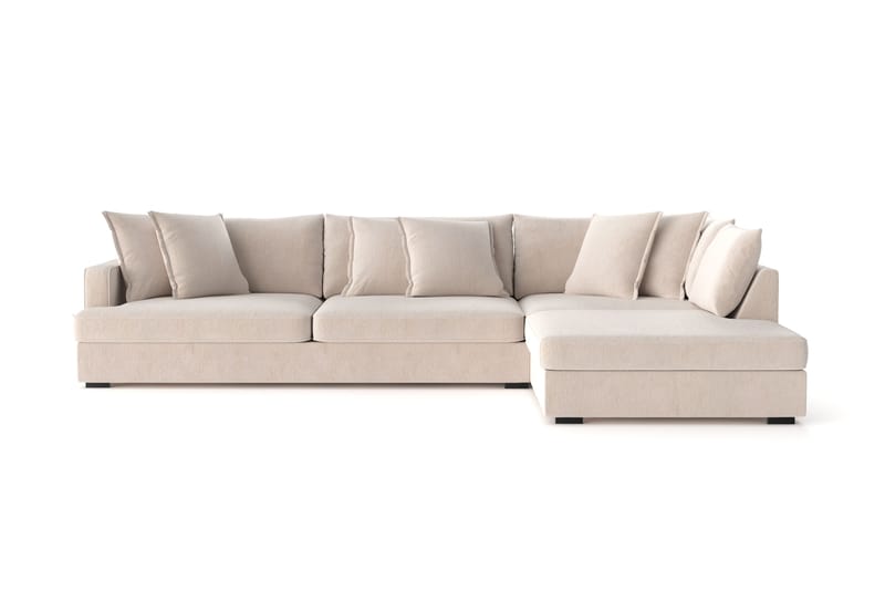 Rossita Lyx 4-seter Ekstra dyp Sofa med Sjeselong Høyre - Beige Chenille - Møbler - Sofaer - Sofaer med sjeselong - 4 seters sofa med divan