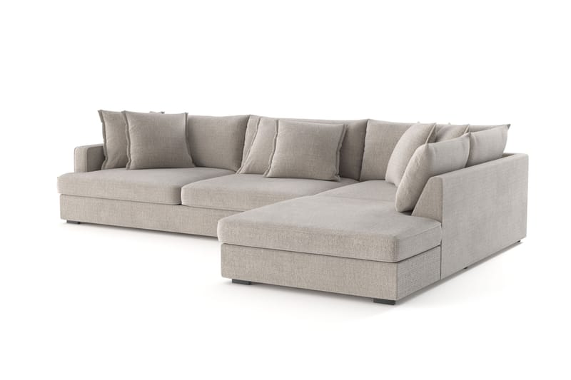 Rossita Lyx 4-seter Ekstra dyp Sofa med Sjeselong Høyre - Beige Chenille - Møbler - Sofaer - Sofaer med sjeselong - 4 seters sofa med divan