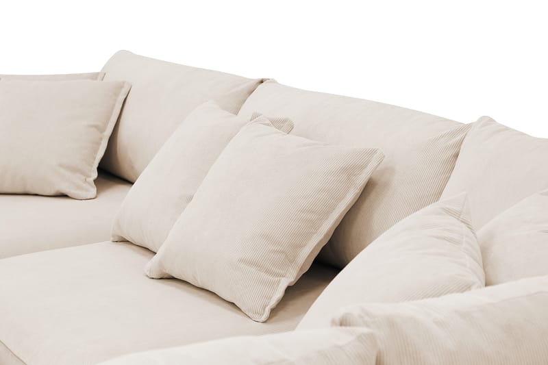 Rossita Lyx 4-seter Ekstra dyp Sofa med Sjeselong Høyre - Beige Kordfløyel - Møbler - Sofaer - Sofaer med sjeselong - 4 seters sofa med divan