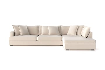 Rossita Lyx 4-seter Ekstra dyp Sofa med Sjeselong Høyre - Beige Kordfløyel - Møbler - Sofaer - Sofaer med sjeselong - 4 seters sofa med divan