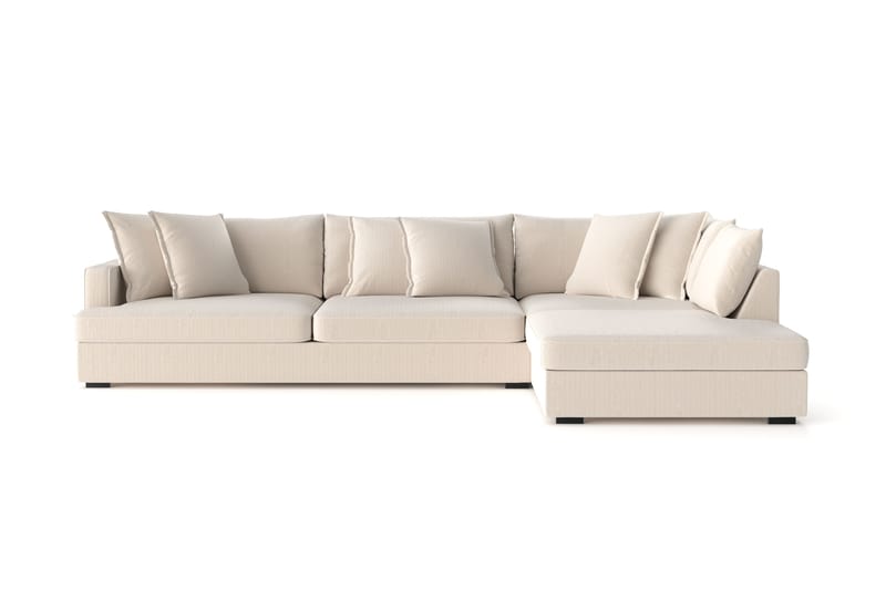 Rossita Lyx 4-seter Ekstra dyp Sofa med Sjeselong Høyre - Beige Kordfløyel - Møbler - Sofaer - Sofaer med sjeselong - 4 seters sofa med divan