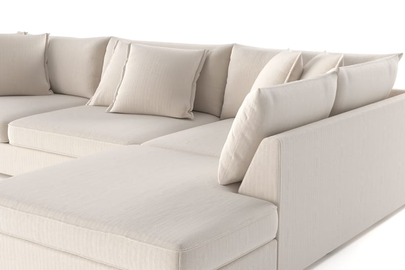 Rossita Lyx 4-seter Ekstra dyp Sofa med Sjeselong Høyre - Beige Kordfløyel - Møbler - Sofaer - Sofaer med sjeselong - 4 seters sofa med divan