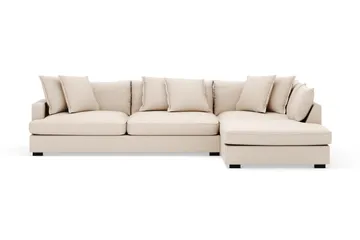 Rossita Lyx 4-seter Ekstra dyp Sofa med Sjeselong Høyre - Beige Kordfløyel - Møbler - Sofaer - Sofaer med sjeselong - 4 seters sofa med divan