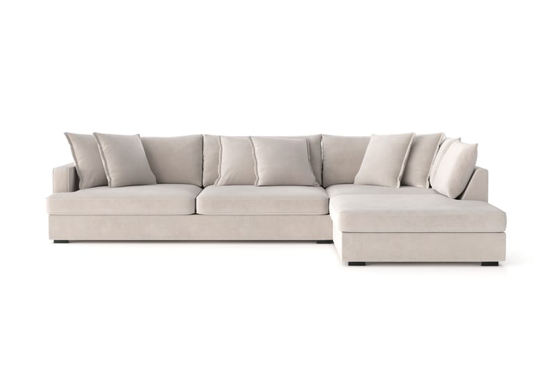 Rossita Lyx 4-seter Ekstra dyp Sofa med Sjeselong Høyre - Beige Stoff - Møbler - Sofaer - Sofaer med sjeselong - 4 seters sofa med divan