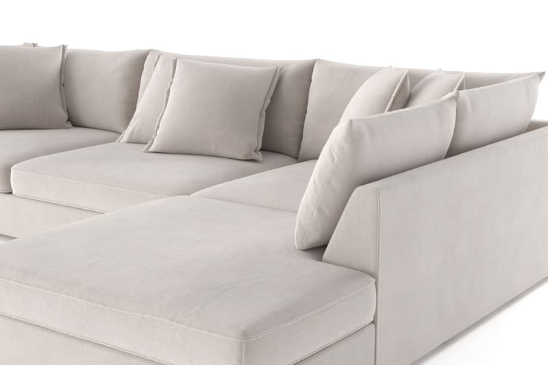 Rossita Lyx 4-seter Ekstra dyp Sofa med Sjeselong Høyre - Beige Stoff - Møbler - Sofaer - Sofaer med sjeselong - 4 seters sofa med divan