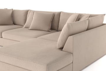Rossita Lyx 4-seter Ekstra dyp Sofa med Sjeselong Høyre - Beige Stoff - Møbler - Sofaer - Sofaer med sjeselong - 4 seters sofa med divan