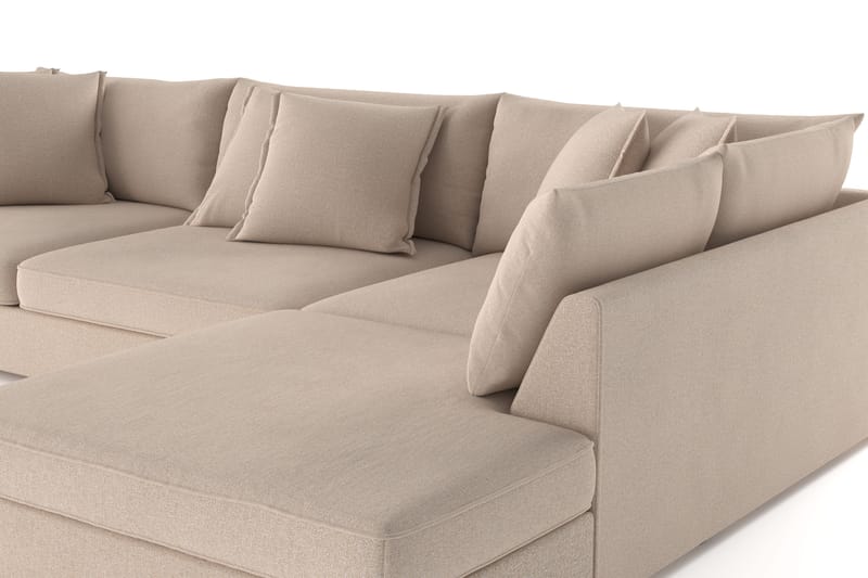 Rossita Lyx 4-seter Ekstra dyp Sofa med Sjeselong Høyre - Beige Stoff - Møbler - Sofaer - Sofaer med sjeselong - 4 seters sofa med divan