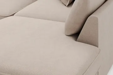 Rossita Lyx 4-seter Ekstra dyp Sofa med Sjeselong Høyre - Beige Stoff - Møbler - Sofaer - Sofaer med sjeselong - 4 seters sofa med divan