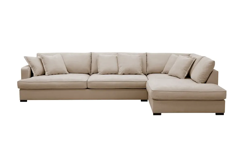 Rossita Lyx 4-seter Ekstra dyp Sofa med Sjeselong Høyre, Beige Stoff