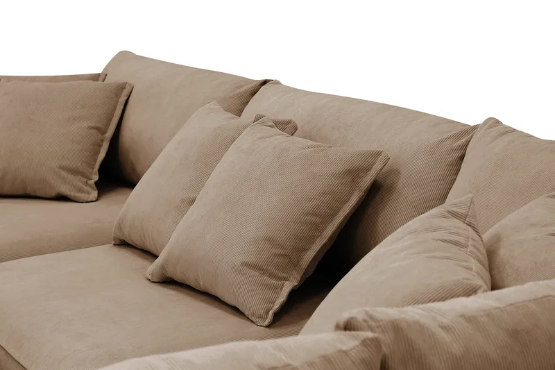 Rossita Lyx 4-seter Ekstra dyp Sofa med Sjeselong Høyre - Brun Kordfløyel - Møbler - Sofaer - Sofaer med sjeselong - 4 seters sofa med divan