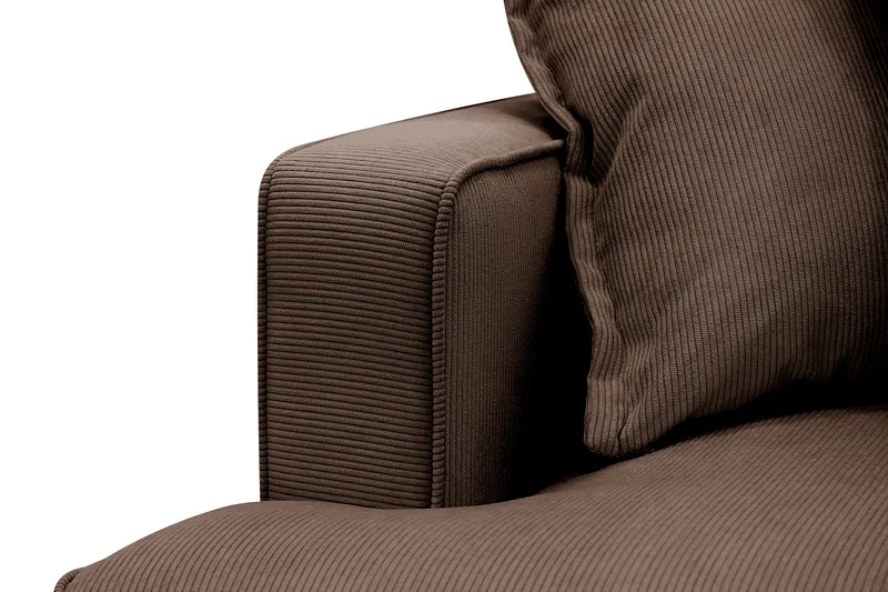 Rossita Lyx 4-seter Ekstra dyp Sofa med Sjeselong Høyre - Brun Kordfløyel - Møbler - Sofaer - Sofaer med sjeselong - 4 seters sofa med divan