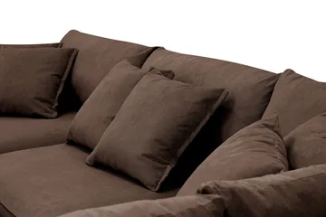 Rossita Lyx 4-seter Ekstra dyp Sofa med Sjeselong Høyre - Brun Kordfløyel - Møbler - Sofaer - Sofaer med sjeselong - 4 seters sofa med divan