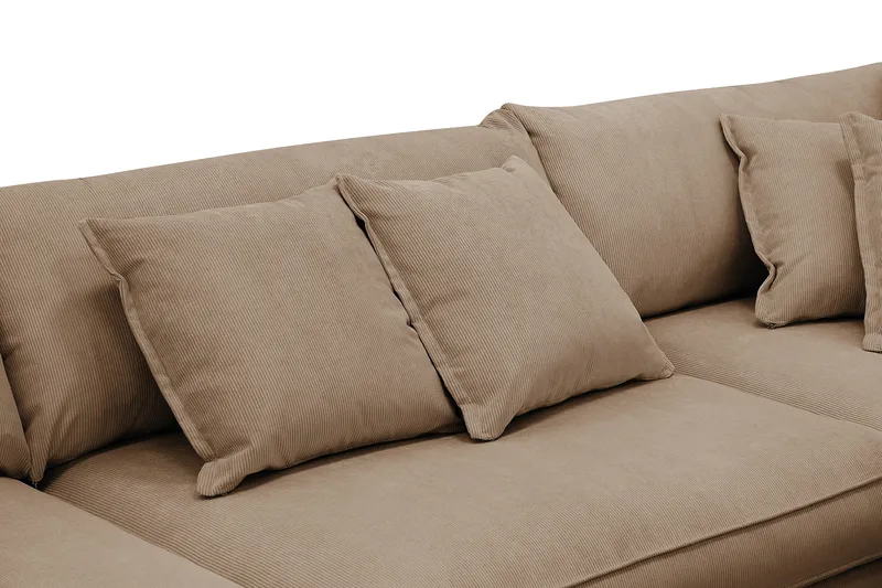 Rossita Lyx 4-seter Ekstra dyp Sofa med Sjeselong Høyre - Brun Kordfløyel - Møbler - Sofaer - Sofaer med sjeselong - 4 seters sofa med divan