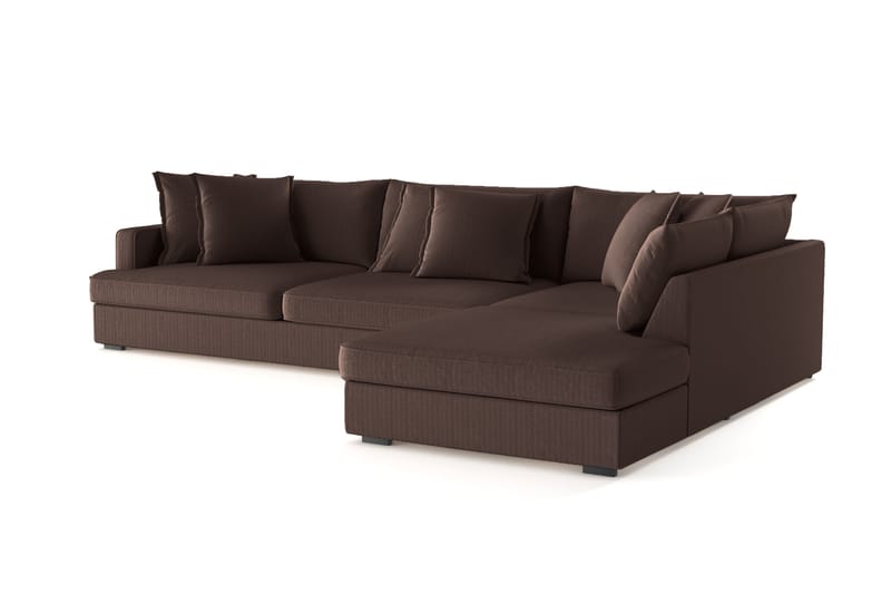 Rossita Lyx 4-seter Ekstra dyp Sofa med Sjeselong Høyre - Brun Kordfløyel - Møbler - Sofaer - Sofaer med sjeselong - 4 seters sofa med divan
