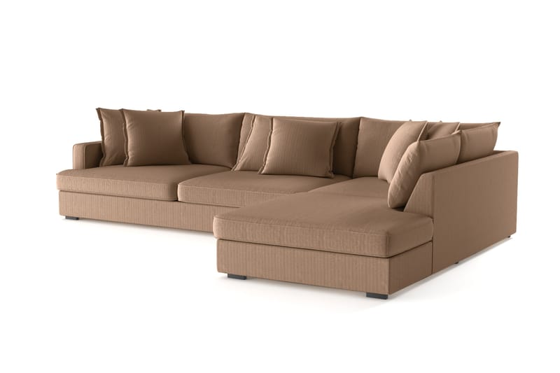 Rossita Lyx 4-seter Ekstra dyp Sofa med Sjeselong Høyre - Brun Kordfløyel - Møbler - Sofaer - Sofaer med sjeselong - 4 seters sofa med divan