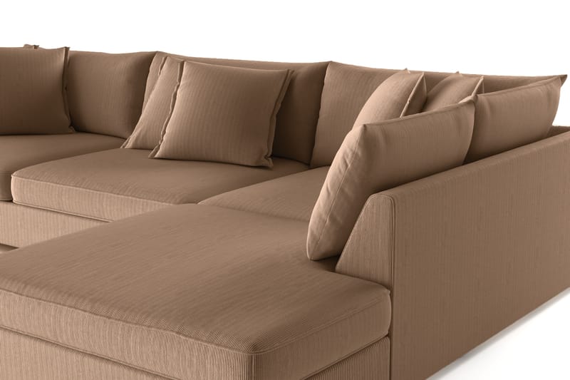 Rossita Lyx 4-seter Ekstra dyp Sofa med Sjeselong Høyre - Brun Kordfløyel - Møbler - Sofaer - Sofaer med sjeselong - 4 seters sofa med divan