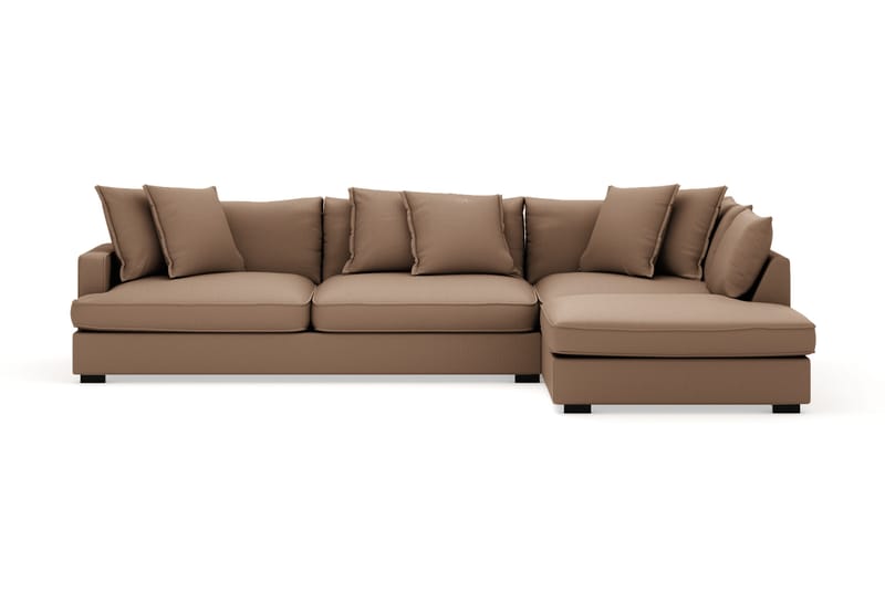 Rossita Lyx 4-seter Ekstra dyp Sofa med Sjeselong Høyre - Brun Kordfløyel - Møbler - Sofaer - Sofaer med sjeselong - 4 seters sofa med divan