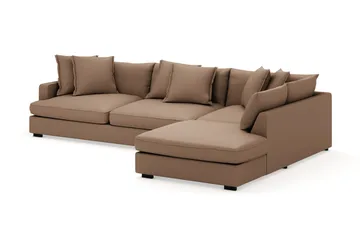 Rossita Lyx 4-seter Ekstra dyp Sofa med Sjeselong Høyre - Brun Kordfløyel - Møbler - Sofaer - Sofaer med sjeselong - 4 seters sofa med divan